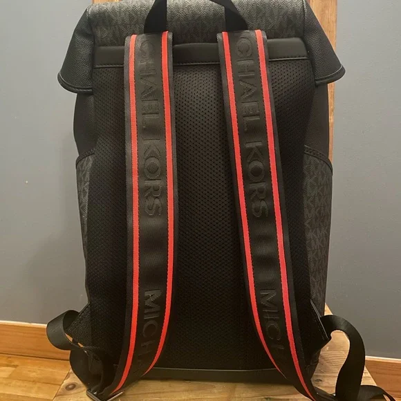 Michael Kors Black and Red Men's Backpack - Picture 5 of 7